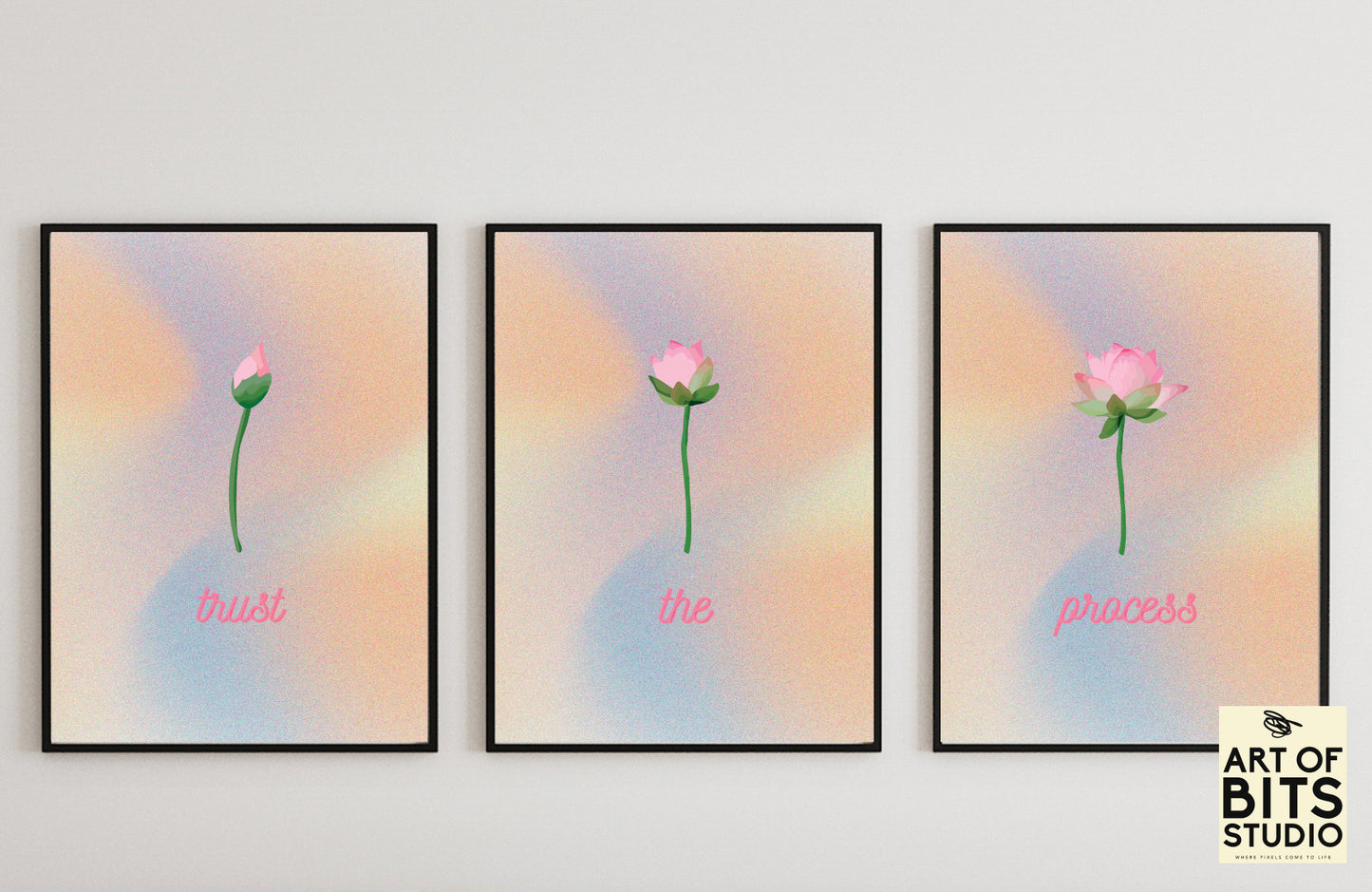 Blooming - Trust the Process - Floral Wall Art - Home Deco